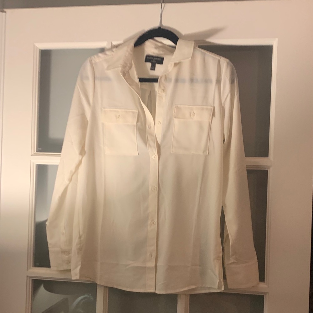 Banana republic white button down blouse